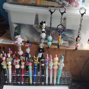Selling Separately Beaded Pens And Keychain  Or All For $60